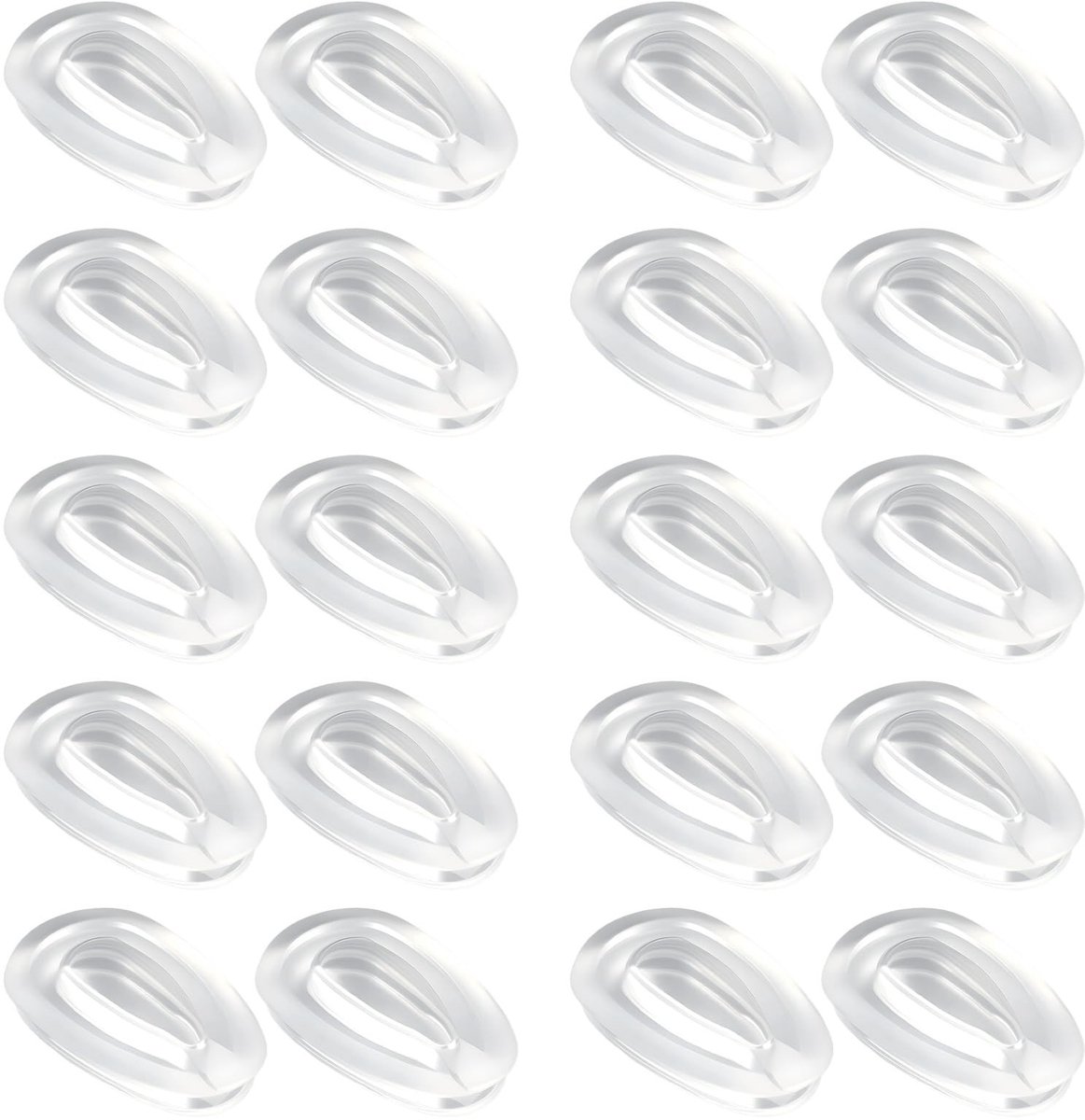 ONF3 - Siliconen Neuspads - Comfort en Stabiliteit - 10 Paar - Neus Pads - Geschikt voor Brillen - Transparant