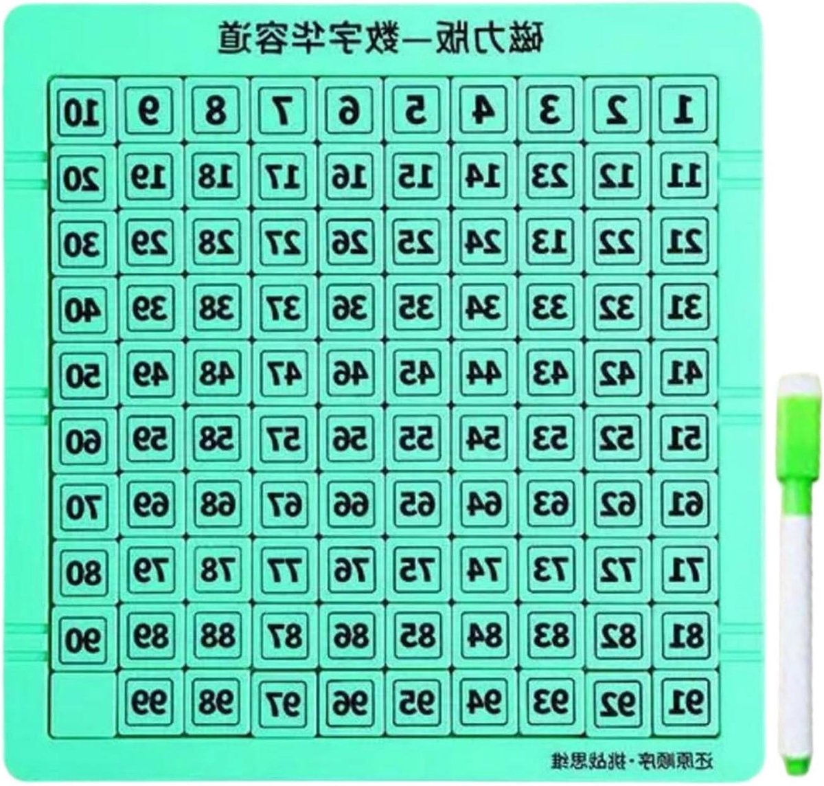 Schuifpuzzel Cijfers - Rekenraadsel Puzzel - Vroege Telvaardigheden - Magnetisch Systeem - 25.5 x 24.8 cm - Groen