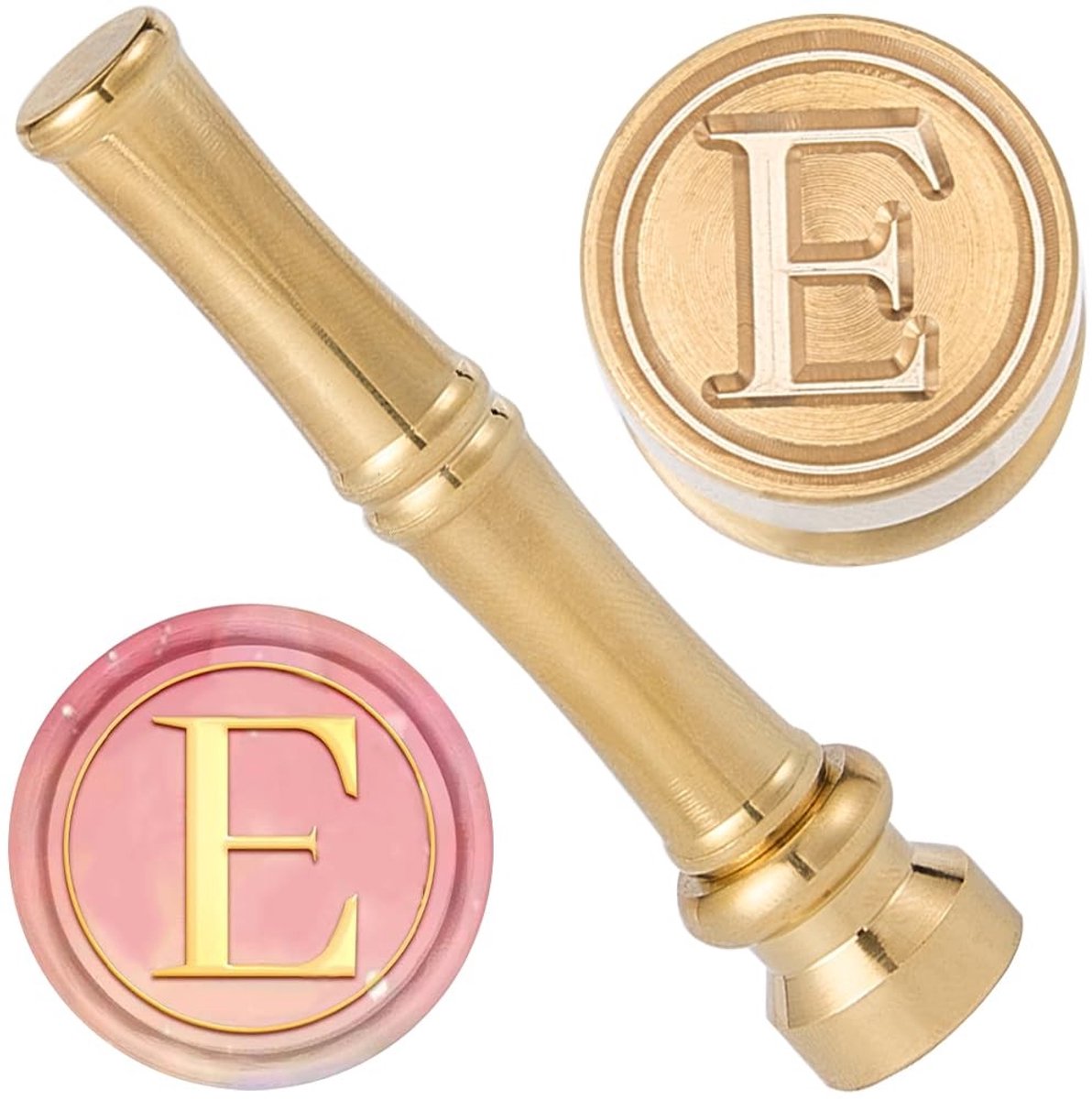 ONF3 - Retro Vintage Letterstempel - Gouden Initialen - Luxe uitstraling - Messing - Handgreep van Bamboe - Voor persoonlijkheid - Voor creatief...