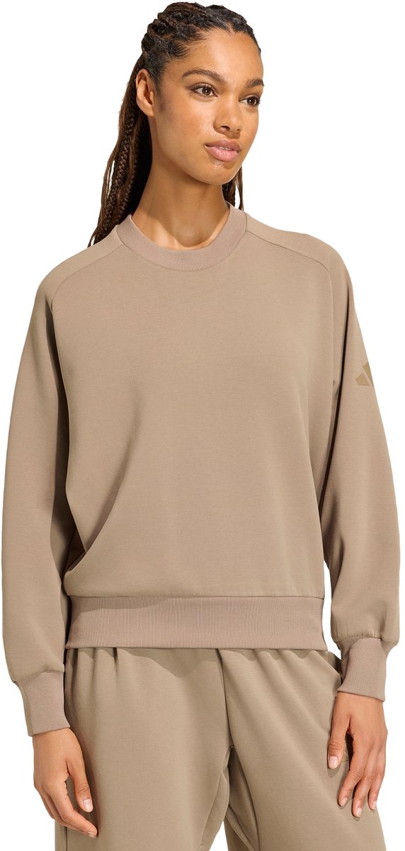 Adidas Sportswear Soft Lux Loose-Fit Sweatshirt Dames Beige