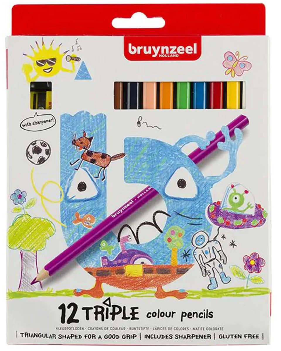 Bruynzeel Kids Triple kleurpotloden set 12 — afbeelding 7