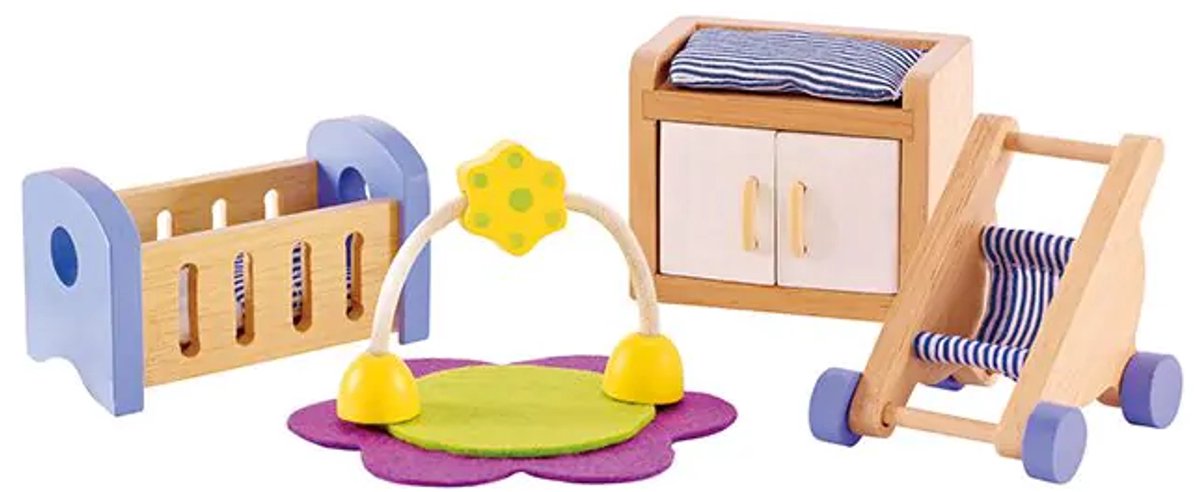Hape Babykamer Poppenhuis Meubels - Houten Speelkamer met 8 Onderdelen, vanaf 3 Jaar — afbeelding 15