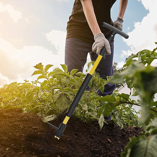 Onkruidsteker - Wortelverwijderaar Tuin - Onkruid Wieden - 3 Roestvrijstalen Klauwen - 100 cm - Zilver van Merkloos	 — afbeelding 4