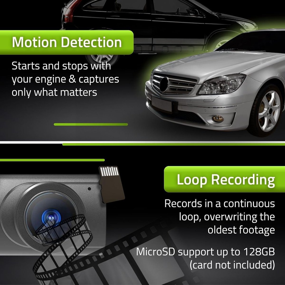 Nedis Dashcam – 1080p Full HD – Voor Auto – WiFi – Nachtzicht – Looprecording - 128GB - Vaderdag Cadeau – foto 3
