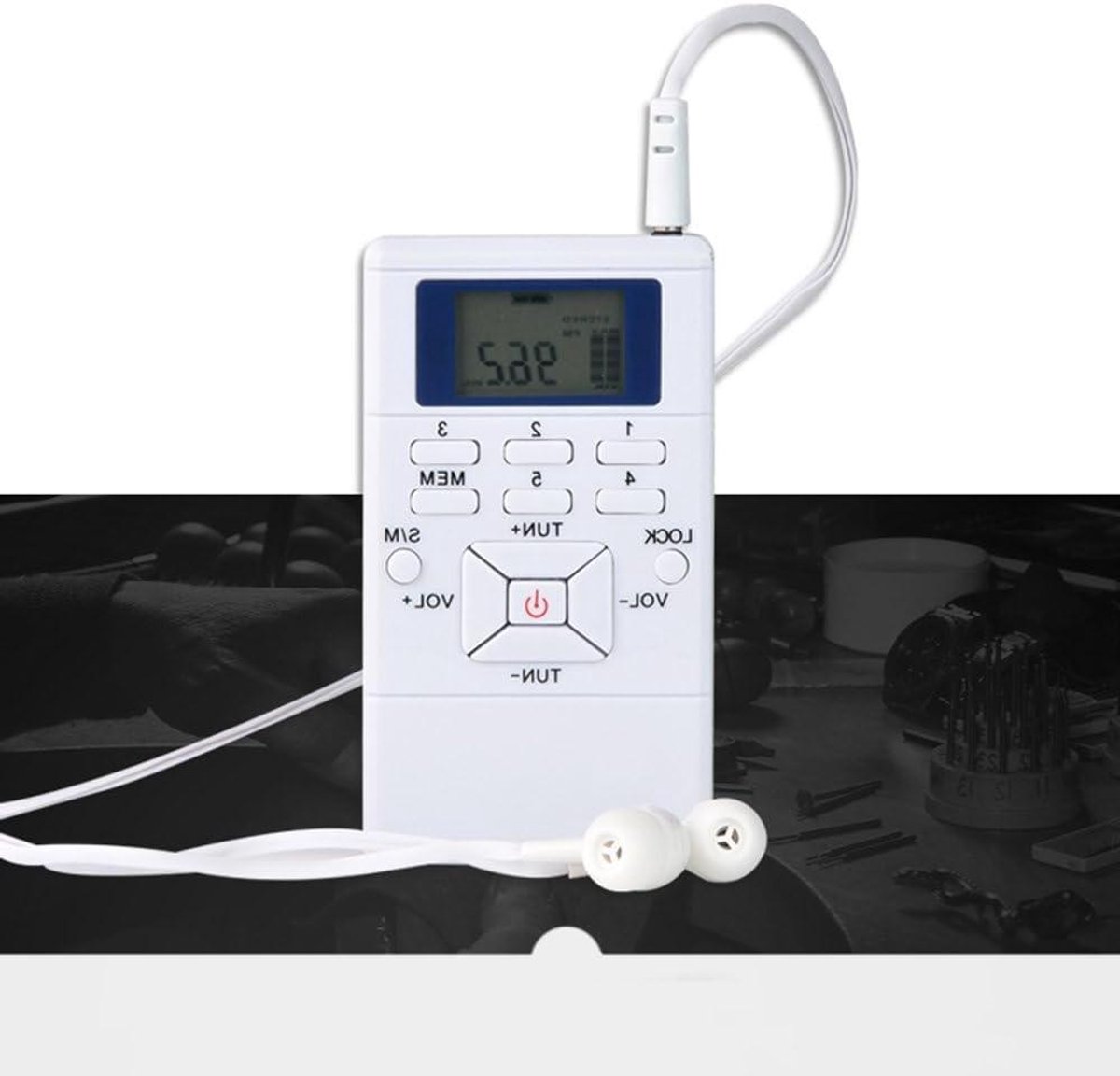 Digitale FM Radio - Draagbare Ontvanger - Muziek Luisteren - Stereo Geluid - 93 x 53mm - Zwart