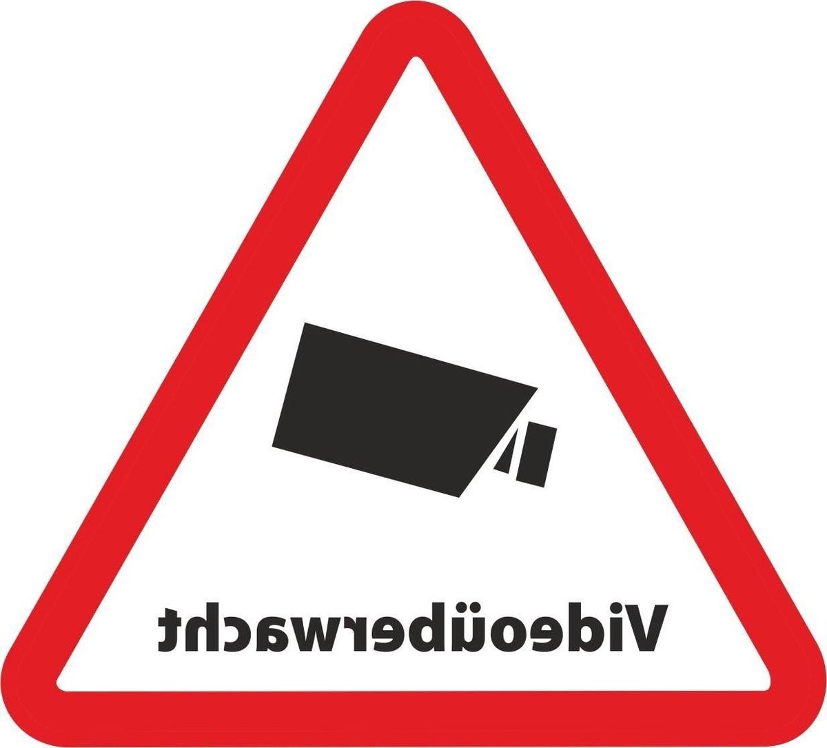 Waarschuwingsstickers Videobewaking - Veiligheidsstickers - Object Beveiligen - UV- en Krasbestendig - 10 Stuks - Zwart
