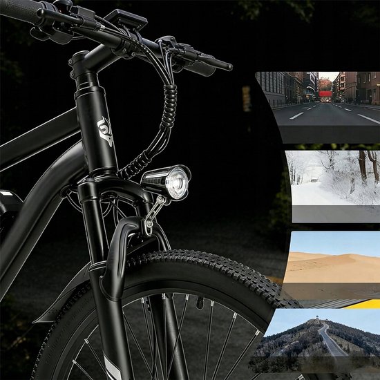 SINOHON EM200D 26'' Elektrische MTB - 250W Motor, 36V 10,4Ah Accu, 60km Bereik, 7-Speed Shimano - LED-Koplamp van SINOHON — afbeelding 4