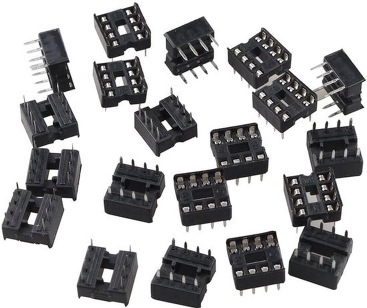20 STKS 8 Pin 2.54 mm Pitch DIP/DIL IC Sockets Soldeer Type Adapter