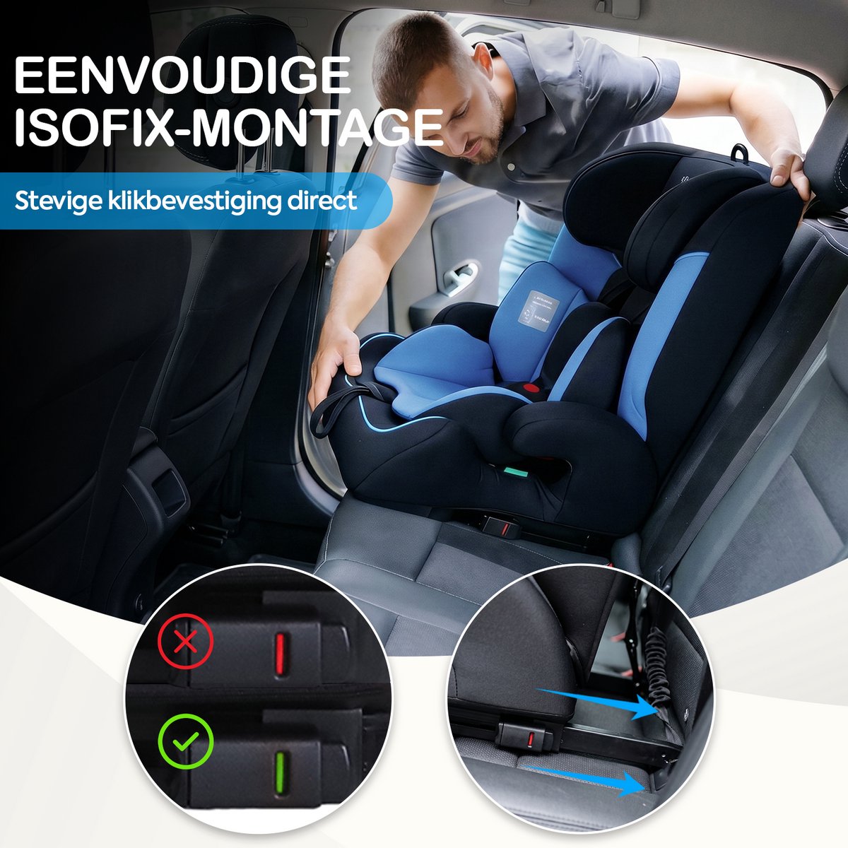 Mino Bambino i-Size Autostoel - Isofix - Blauw thumbnail 3