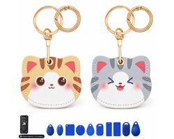 2-Delig AirTag Sleutelhanger - Apple Air Tag 2 Keychain & Houder - Ronde Karabijnhaak Sleutelhouder - Sleuteletui - Auto Sleutel Hanger - Case Geschikt voor Android, Samsung Tracker - Kat, Hond, Kind, Koffer, Fiets GPS Smarttag 2 Hoesje