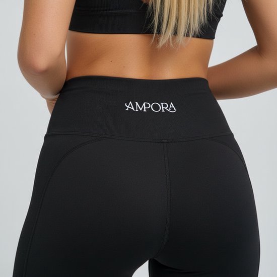 AMPORA Signature Sportlegging Dames - Zwart - High Waist & Squat-Proof - Seamless Gym Legging — afbeelding 3