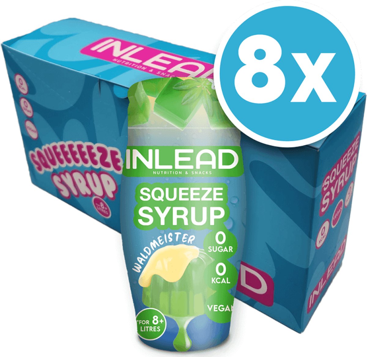 Inlead Squeeze Syrup (8x65ml) Waldmeister - Functionele voeding - Smaakstoffen/zoetstoffen