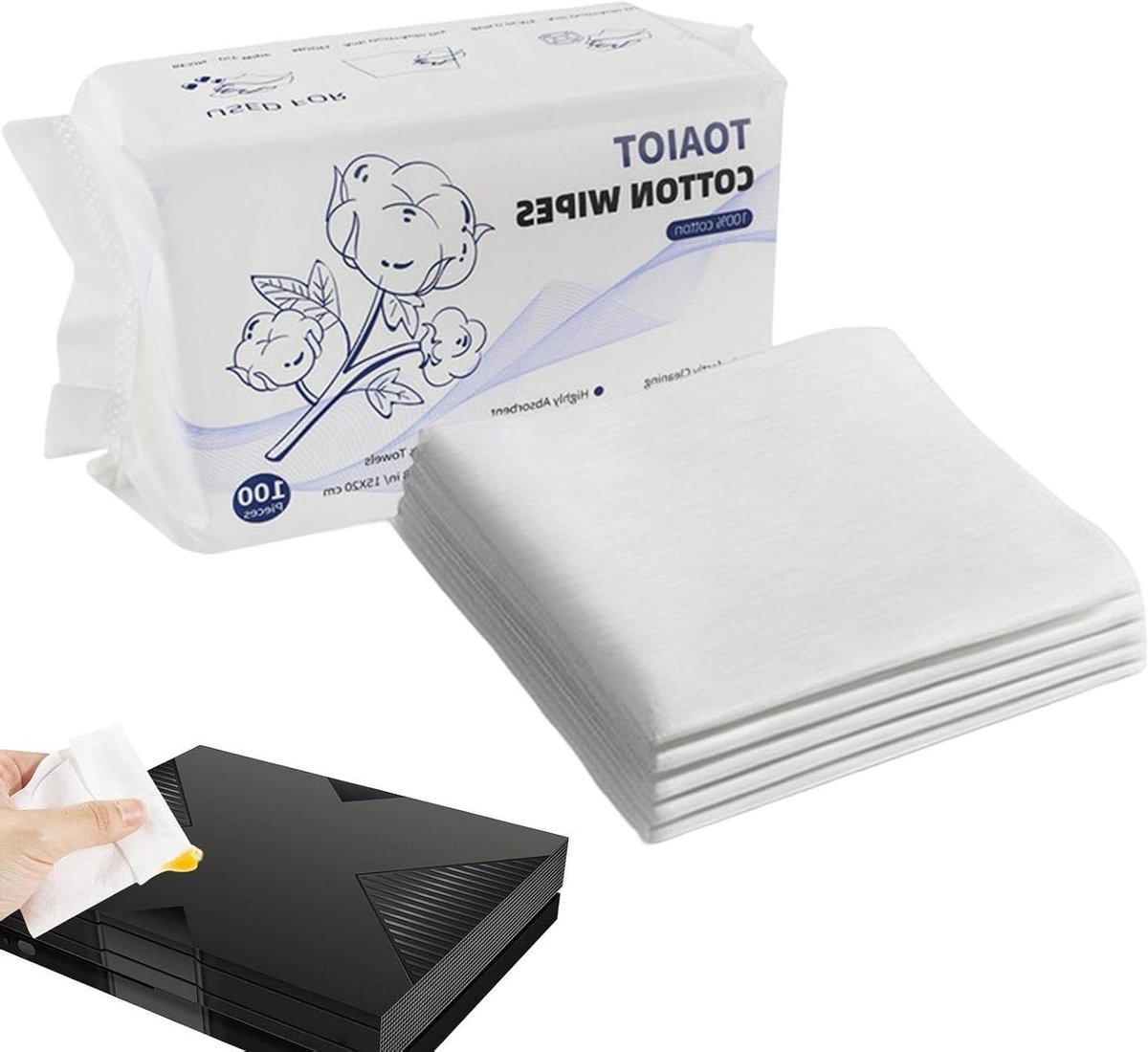 Printer Doekjes - Katoenen Doekjes - Hars Verwijderen - Zeer Absorberend - 186 x 107 cm - Wit