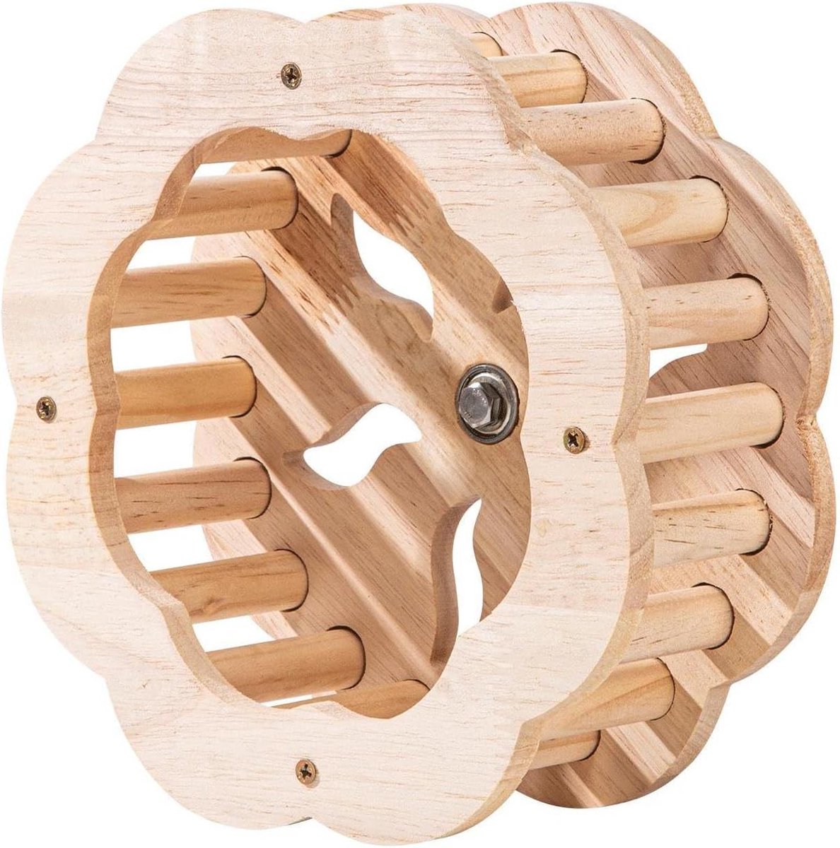 Vogel Zitstok Wiel - Vogel Speelgoed Kooi - Vogel Activiteit - Stille Rotatie - 20 x 20 x 7.5 cm