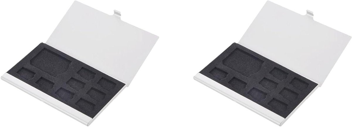 Geheugenkaarthouder Box - SD Kaart Organizer - Opslag Kaarten - Metalen Behuizing - 10 Stuks - Zwart