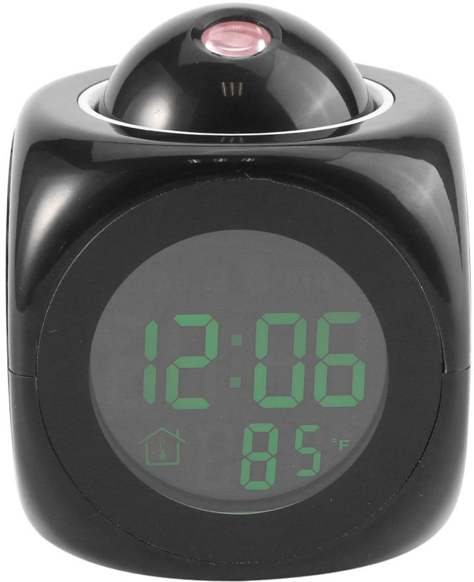aladdien - Digitale Alarmklok - Projectie en Temperatuurweergave - Snooze Functie - Duidelijk Display - Spreekfunctie - Geschikt voor Slaapkamer - Z...