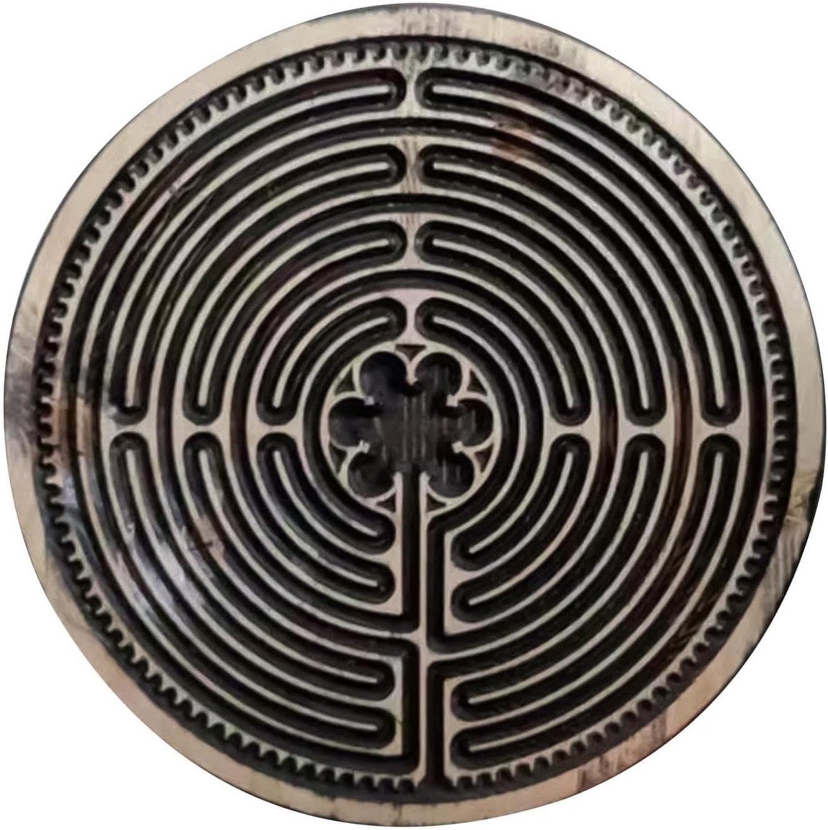 Vinger Doolhof Bord - Houten Labyrint - Cognitieve Ontwikkeling - Gladde Houten Randen - Diameter 20cm - Houtkleur