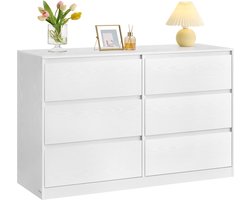 VASAGLE LTS616W01 - Commode 6 tiroirs - style moderne - idéale pour chambre ou salon