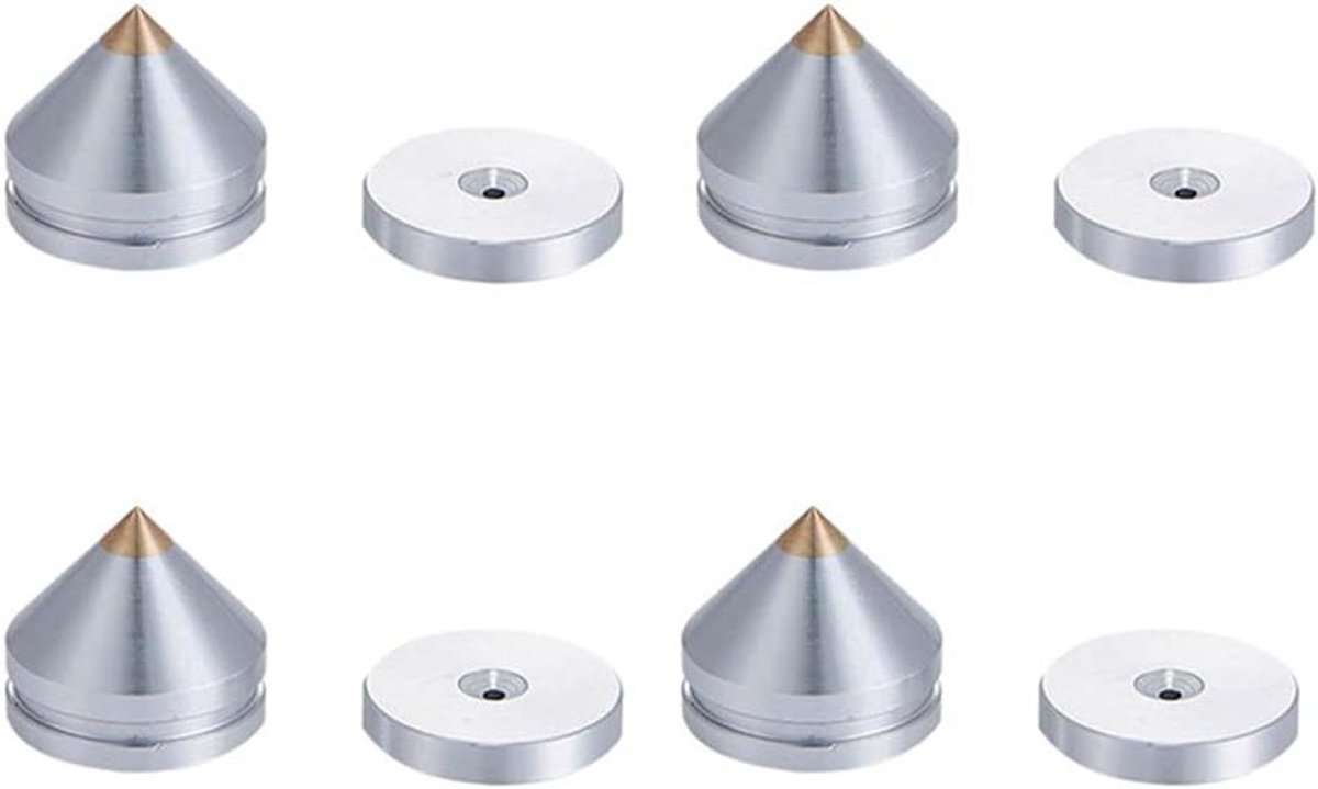 Hifi Audio Voet Spikes - Luidspreker Voet Nagel - Audio Stabiliseren - Aluminium Legering - 22.5mm - Zilver