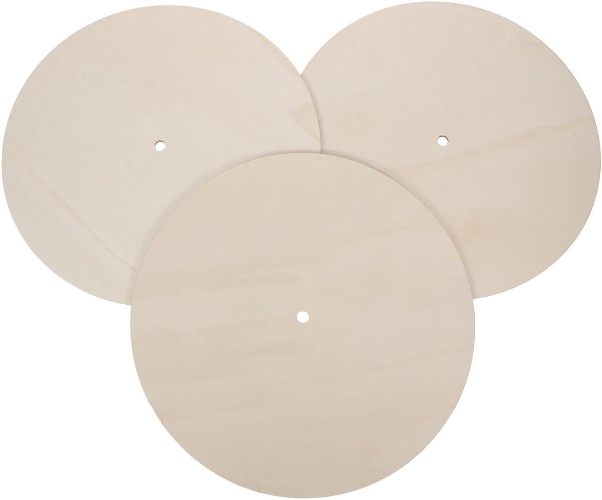 Houten Klokwijzerplaten - Ronde Houten Cijfers - Klok Maken - Onafgewerkte Hout - 30 cm Diameter - Beige