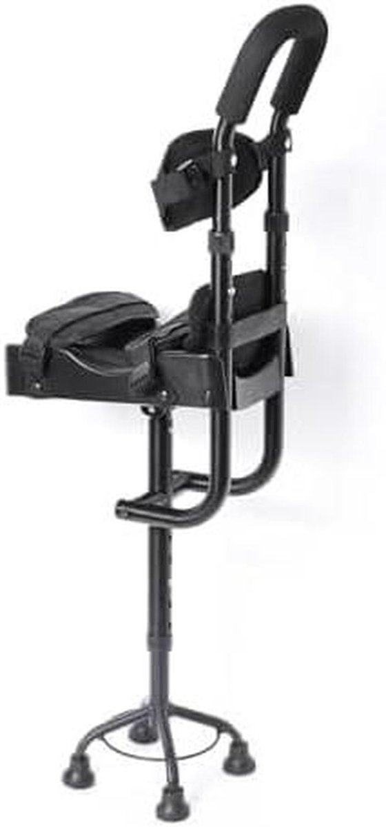 Verstelbare Rollator - Mobiliteitshulpmiddel Knie - Herstel Blessures - Handsfree Beensteun - Tot 100 kg - Zwart