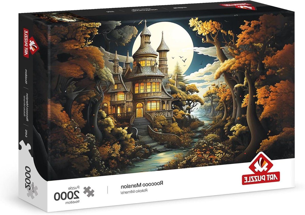 Legpuzzel Rokoko Landhaus - Puzzel 2000 stukjes - Ontspanning thuis - Gedetailleerd schilderachtig tafereel - 2000 stukjes - Meerkleurig