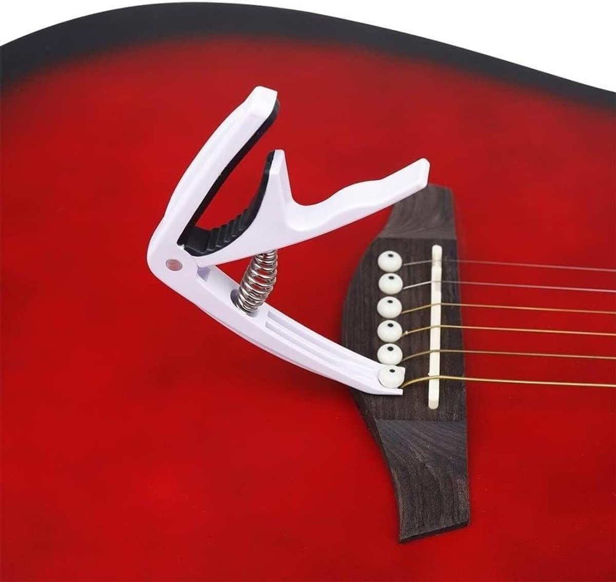 Gitaar Capo - Capo Gitaar Accessoire - Muziek Maken - Siliconen Bescherming - 1 Stuk - Wit
