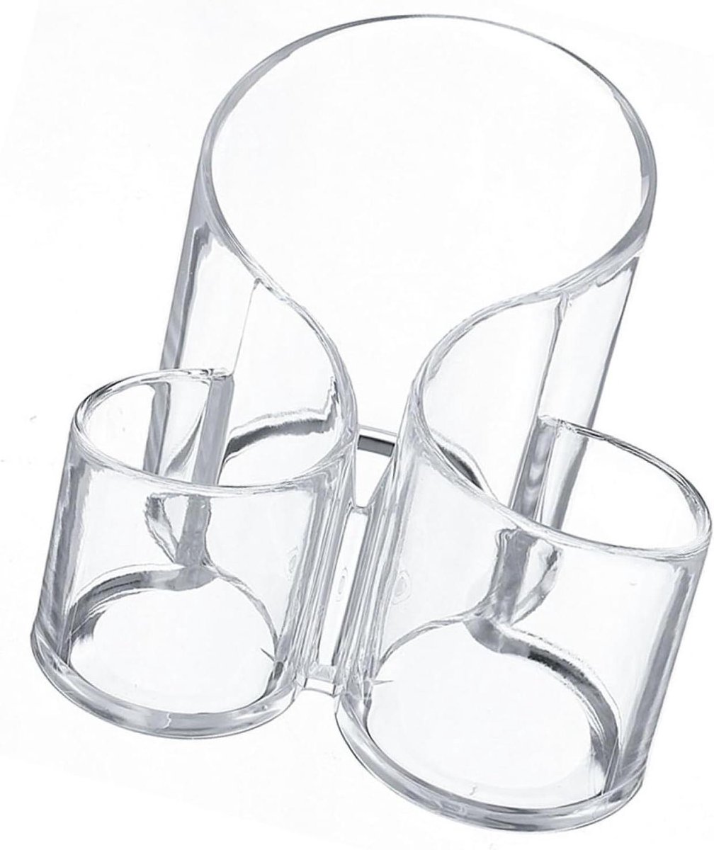 Cosmetische Opbergdoos - Make-up Organizer - Bureau Organisatie - 3-Compartimenten Ontwerp - 14 x 13 x 12 cm - Transparant