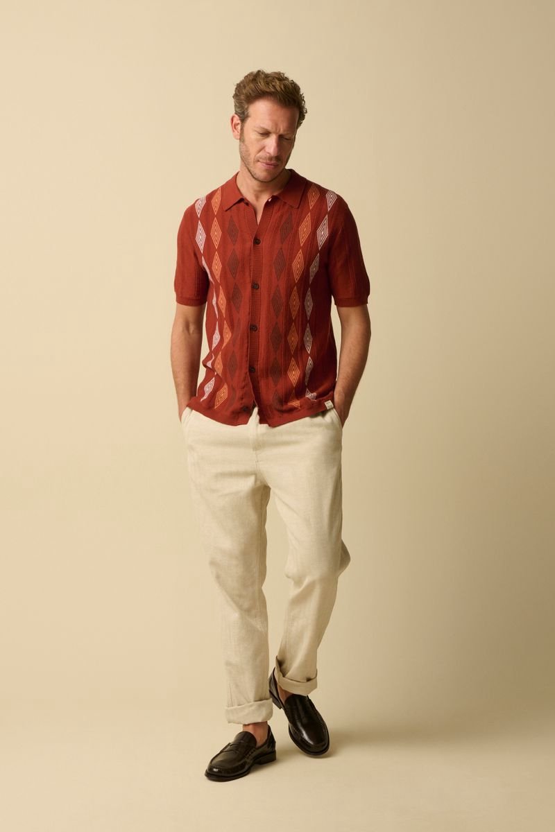 Sissy-Boy - Donkerrode gebreide polo