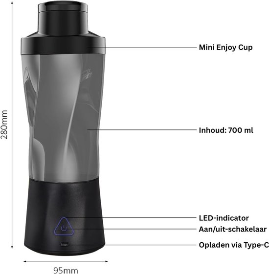 MRKK® Blender To Go - Smoothie Maker - Draagbare Blender van Merkloos — afbeelding 2