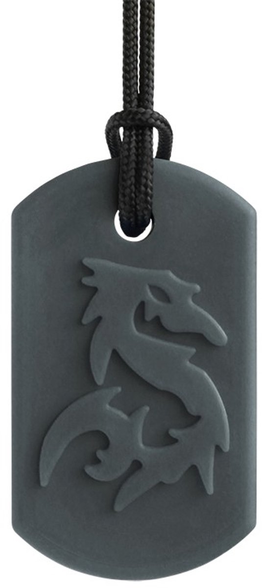 ARK Therapeutic kauwsieraad drakenbijt ketting grijs XXT sensorisch speelgoed.