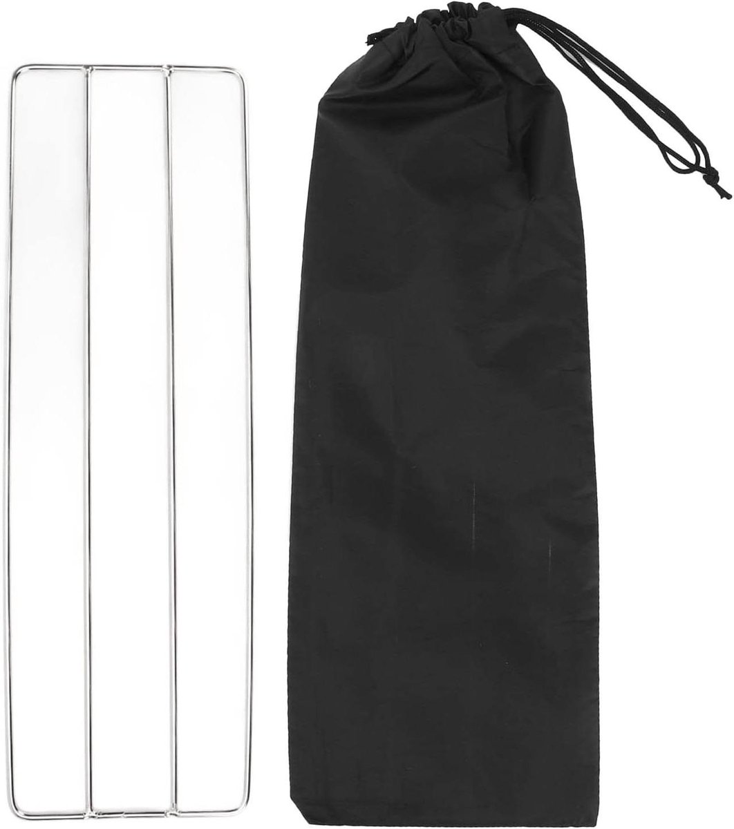 BBQ Rooster - Grillrooster Camping - Buiten Koken - Sterk Draagvermogen - 38 x 12 cm - Zilver