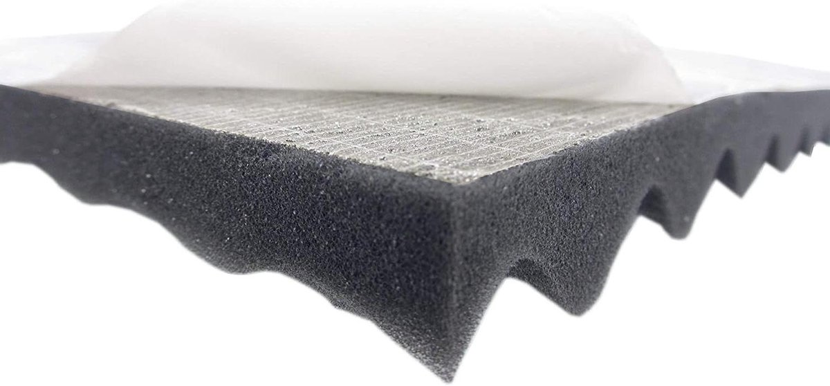 Akoestisch Schuim - Geluidsisolatie Mat - Geluidsdemping Thuis - Zelfklevende Noppenstructuur - 98 x 49 x 4 cm - Antraciet