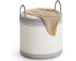 SONGMICS - Wasmand - Wassorteerder - Katoen - Met Handgrepen - Voor Slaapkamer en Wasruimte - 90L