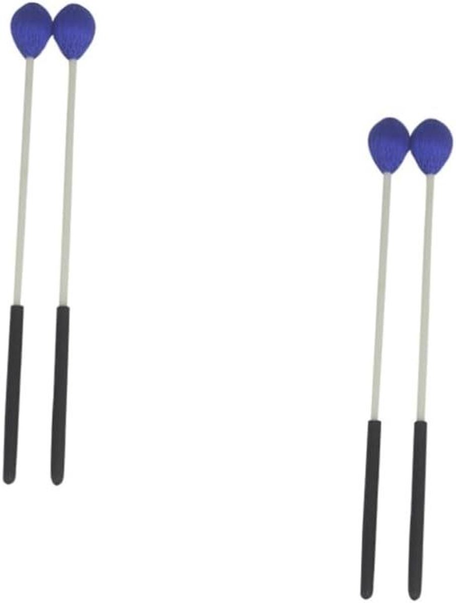 Marimba Mallets - Percussie hamers - Muziek maken - Nylon garen kop - 36 cm - Blauw