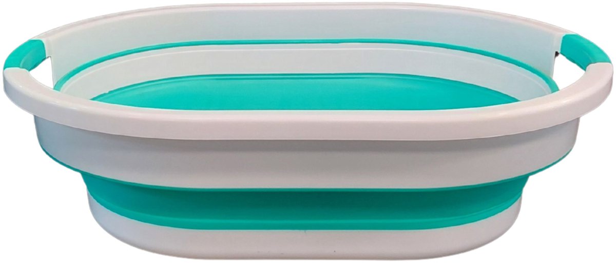 Aqua Laser Opvouwbare Wasmand Groen met Witte Strepen – 26 Liter