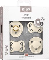 BIBS Speen, verpakking van 4 stuks. Proefpakket om uit te proberen. BPA-vrij, Ronde, symmetrische en anatomische speen. Natuurlijk rubberlatex / Siliconen, Denmark. Maat 2 (Verpakking 4 stuks), Ivory