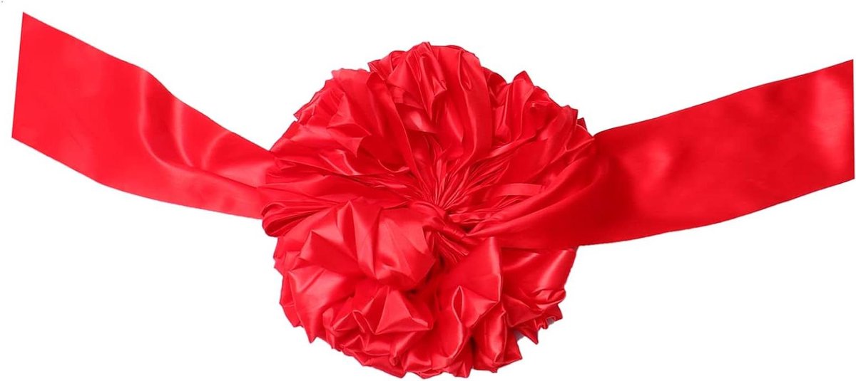 Decoratieboeket Bruiloft - Autobloem Decoratie - Trouwauto Versieren - Zijden Materiaal - 40 x 40 x 20 cm - Rood