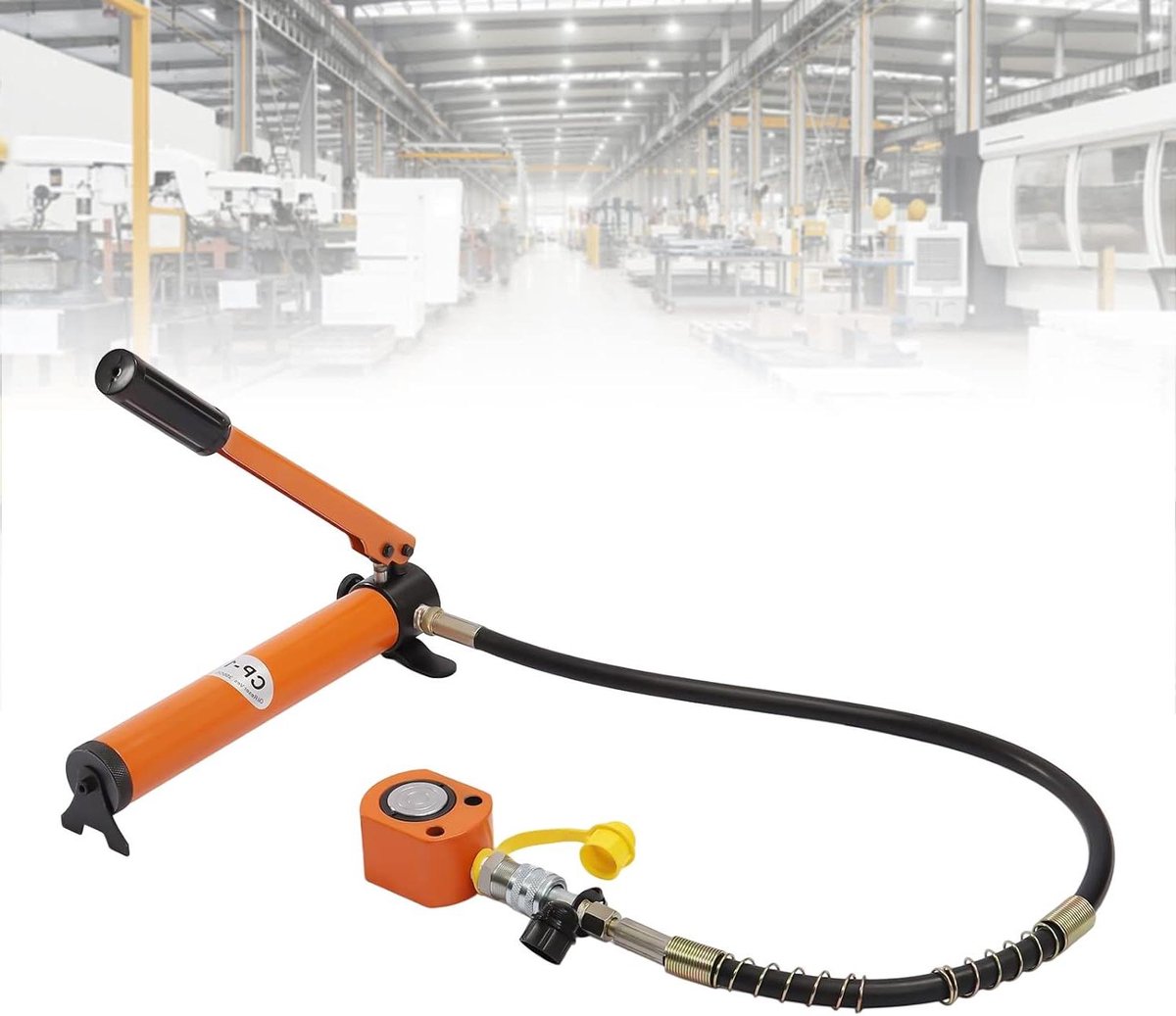 Hydraulische Pomp Set - Handpomp Hefkrik - Zwaar Werk Uitvoeren - 10 Ton Hefvermogen - 1 Meter Slang - Oranje