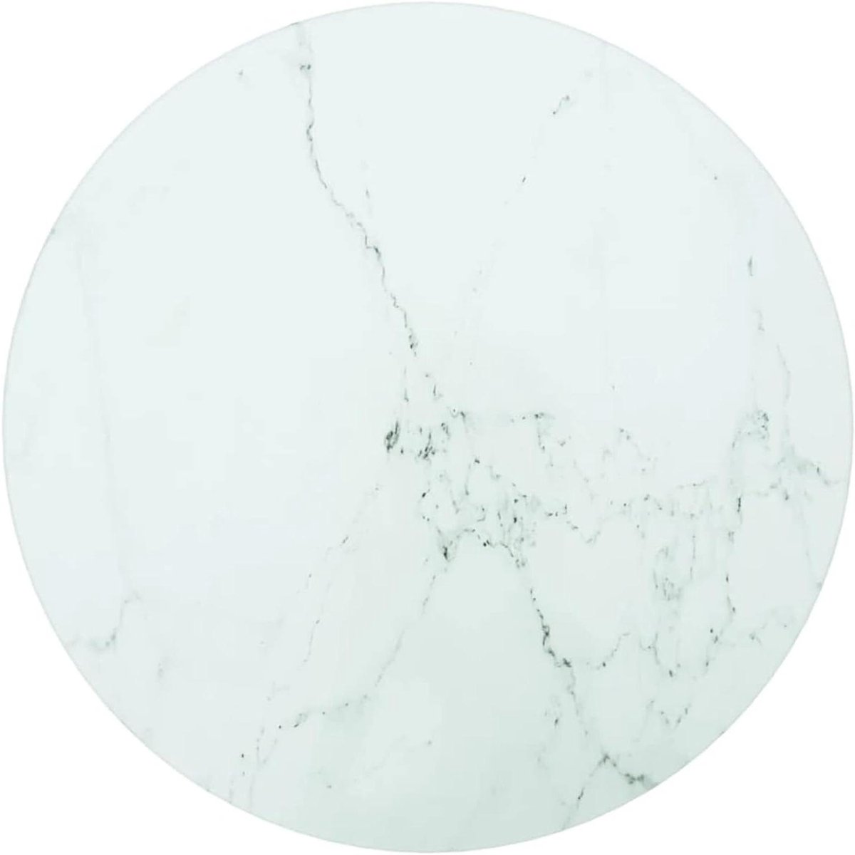 Tafelblad Gehard Glas - Marmerlook Plaat - Meubel Oppervlak - Elegant Design - Ø 30 cm - Wit