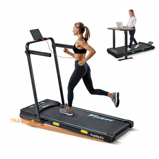 Tapis de course inclinable Akluer 480L-B avec poignée pliable, moteur silencieux de Tapis de course inclinable Akluer 480L-B avec poignée pliable, moteur silencieux de