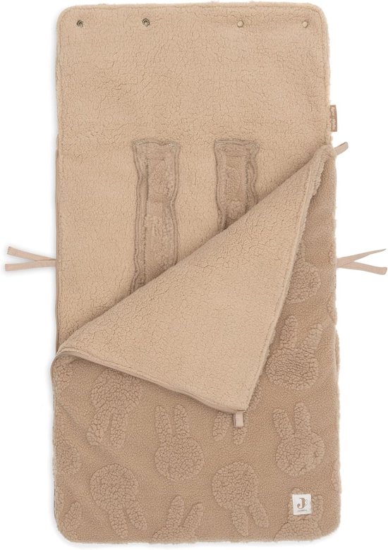 Baby Voetzak - Winterzak Kinderwagen - Warm Blijven - Jacquard Teddy Stof - 42 x 82 cm - Biscuit — afbeelding 4