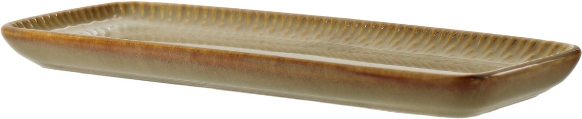 MPLCo - Ombre Insta Serveerschaal - Ovenschaal - Bakvorm - Ovenbestendige Gratin Schotel - Vaatwasser & Magnetron Bestendig - Keramiek - Rechthoek - 25 x 10 x 2 cm - Beige