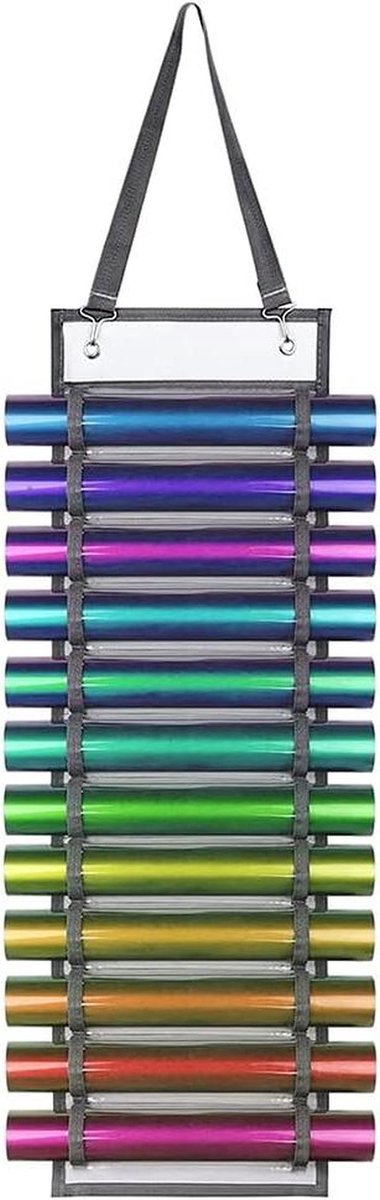 Vinyl Opbergrek - Vinyl Organizer - Vinyl Opslaan - 12 Vinyl Houders - 66x22.4cm - Grijs