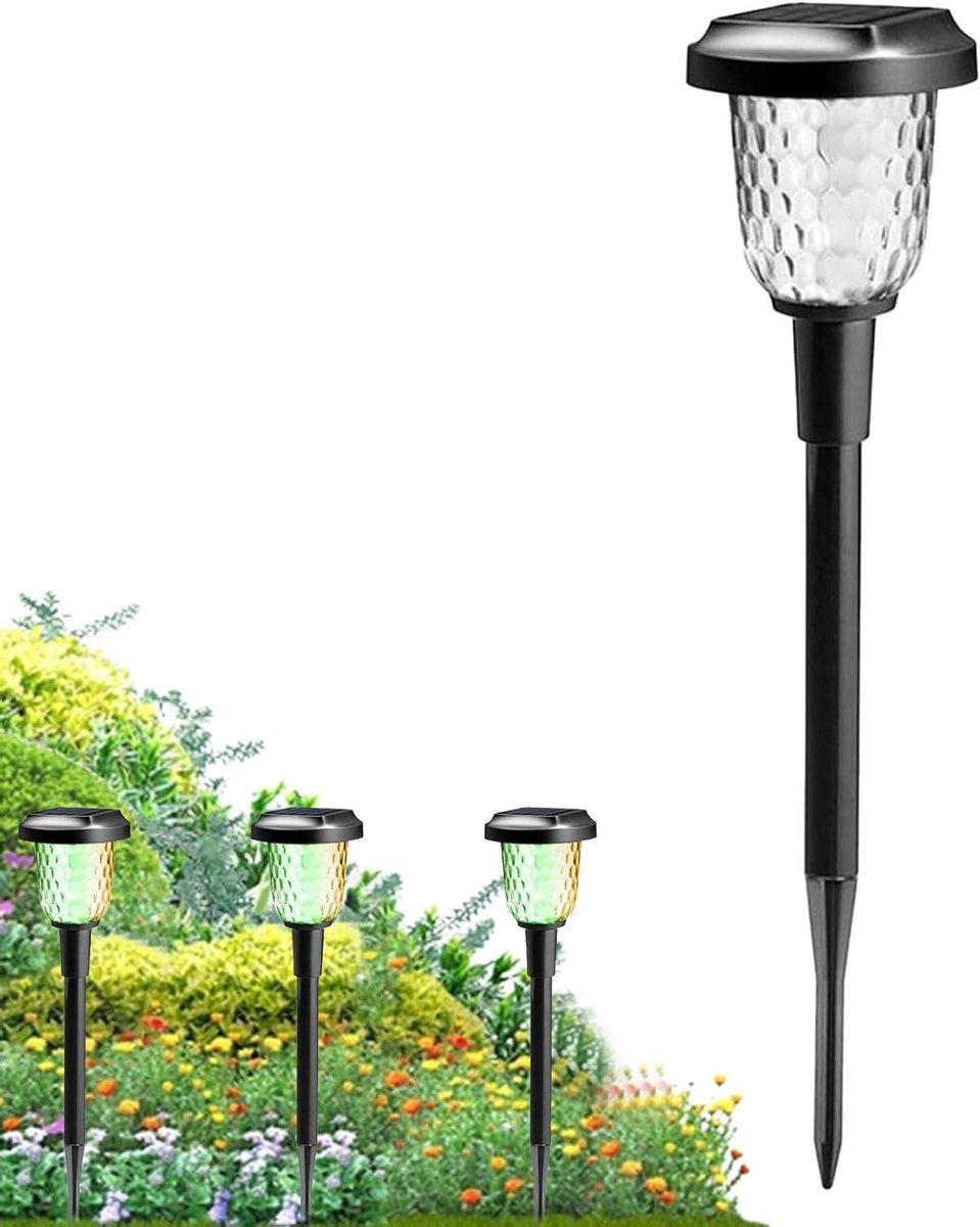 Zonnepanelen Buitenlampen - Tuinverlichting Solar - Tuin Decoratie - Twee Verlichtingsmodi - 33x125 cm - Enkele Kleur