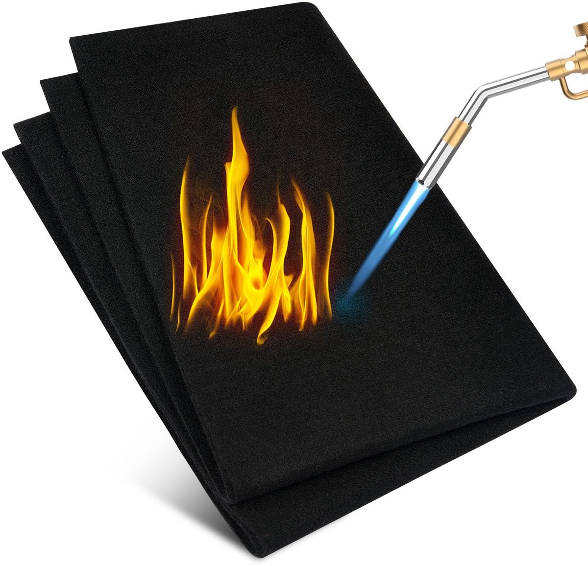 ONF3 - Vlamvertragende Mat - Hittebestendig - 60x45 cm - Lassen - Grillen - Veiligheid - Geschikt voor hoge temperaturen - Zwart
