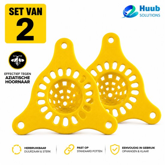 Huubsolutions Aziatische Hoornaar Val - 2 Stuks - Selectieve Hoornaarval - Geel
