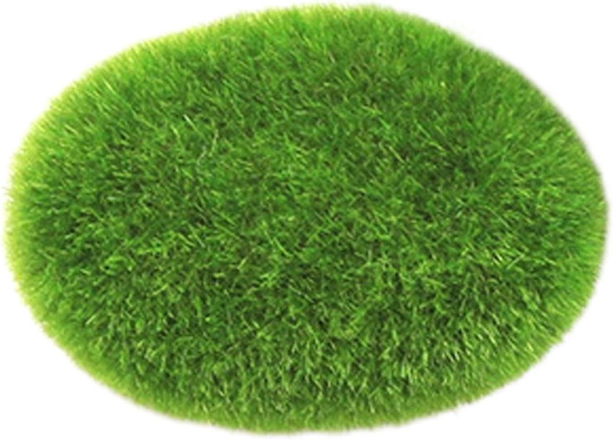 Mosballen Aquarium Decoratie - Kunstmos Decoratie - Aquarium Aankleden - Realistische Textuur - 3 Verschillende Maten - Groen