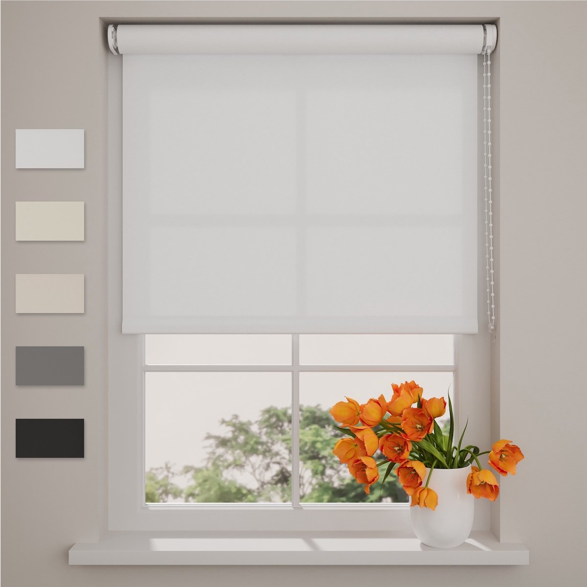 Rolgordijn Easy Lichtdoorlatend - Bright White - 180 x 190 cm