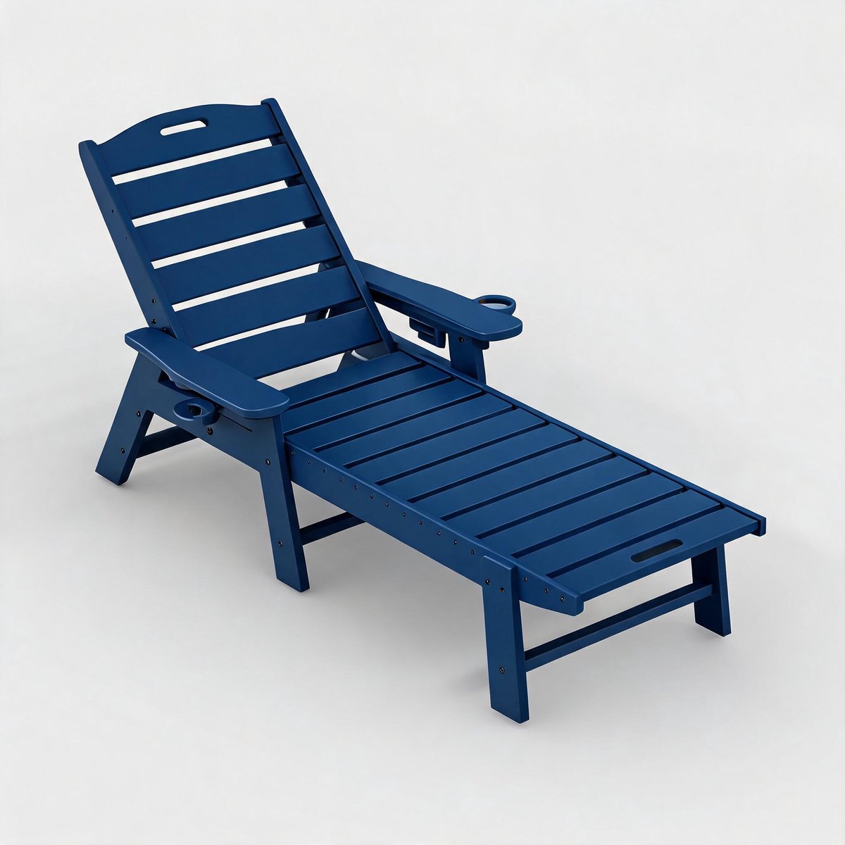 Danky Opklapbare Ligstoel - 5-standen Verstelbare Buitenligstoel - Inklapbare Zonneligstoel voor Tuin, Zwembad, Strand & Camping - Blauw - zonder Wieltjes